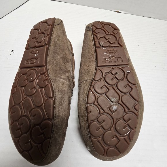UGG Australia Womens Dakota Suede Sheepskin Moccasin Slip On Brown 5612 9 40 - Picture 9 of 15